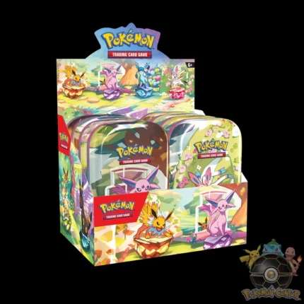 Pokémon Scarlet & Violet Prismatic Evolutions Mini Tin Display